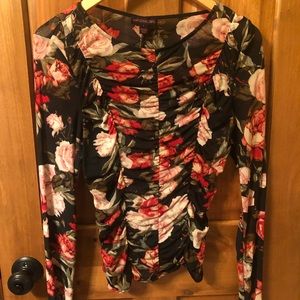 Beautiful Rose mesh fabric Top